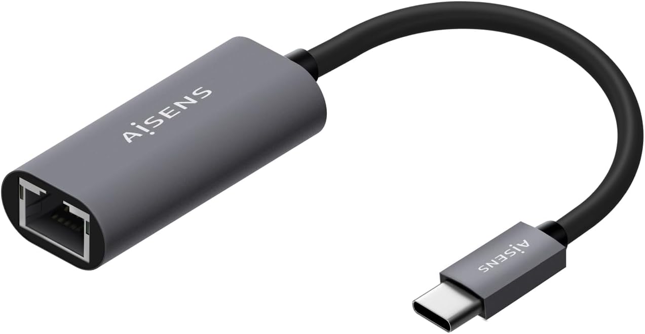 Adaptador USB Tipo-C - RJ45 Aisens A109-0709/ 1000Mbps