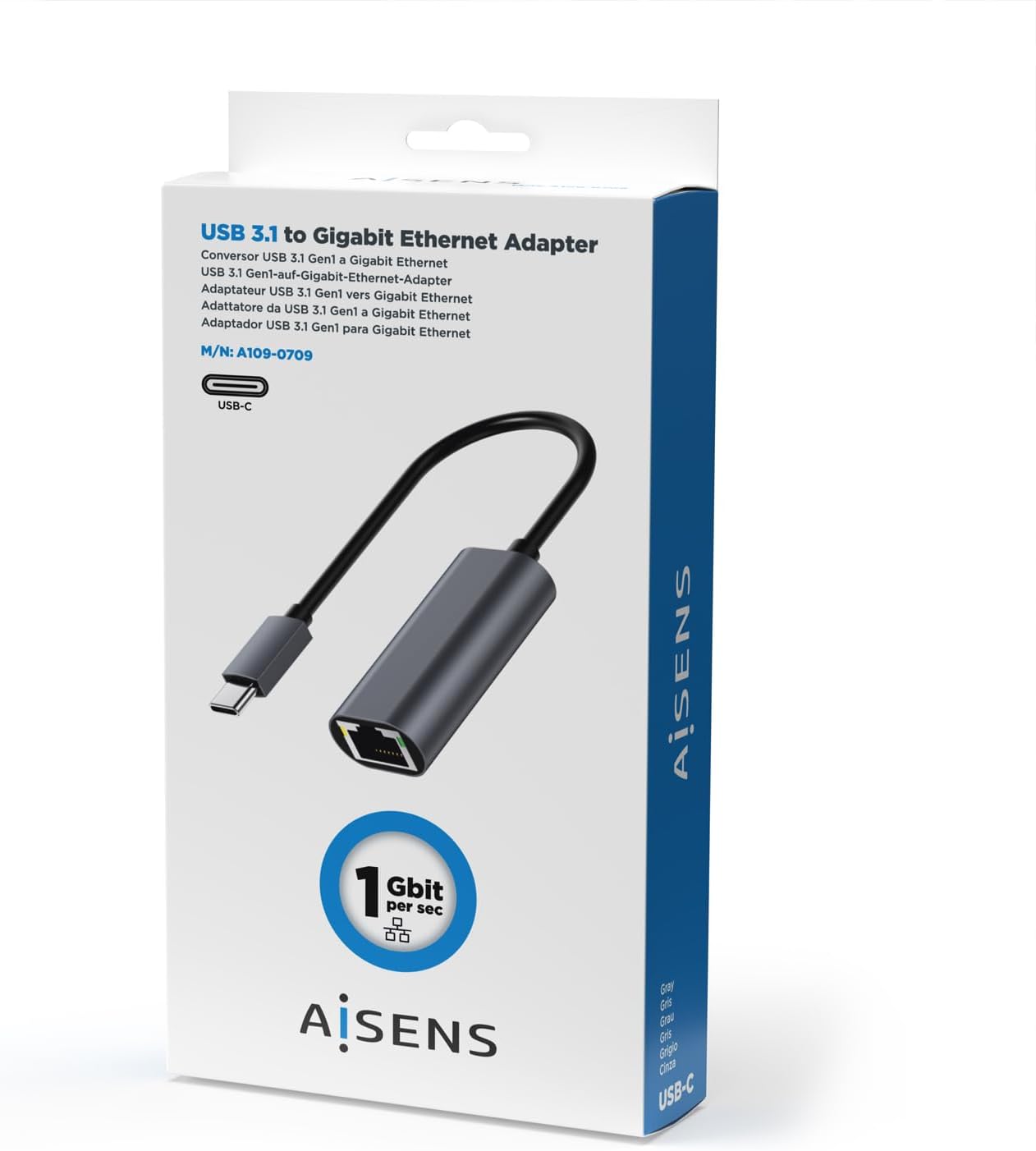 Adaptador USB Tipo-C - RJ45 Aisens A109-0709/ 1000Mbps - Imagem 4