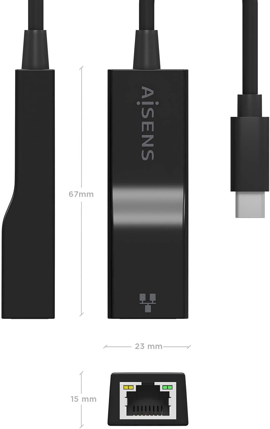 Adaptador USB Tipo-C - RJ45 Aisens A106-0765/ 1000Mbps - Imagem 4
