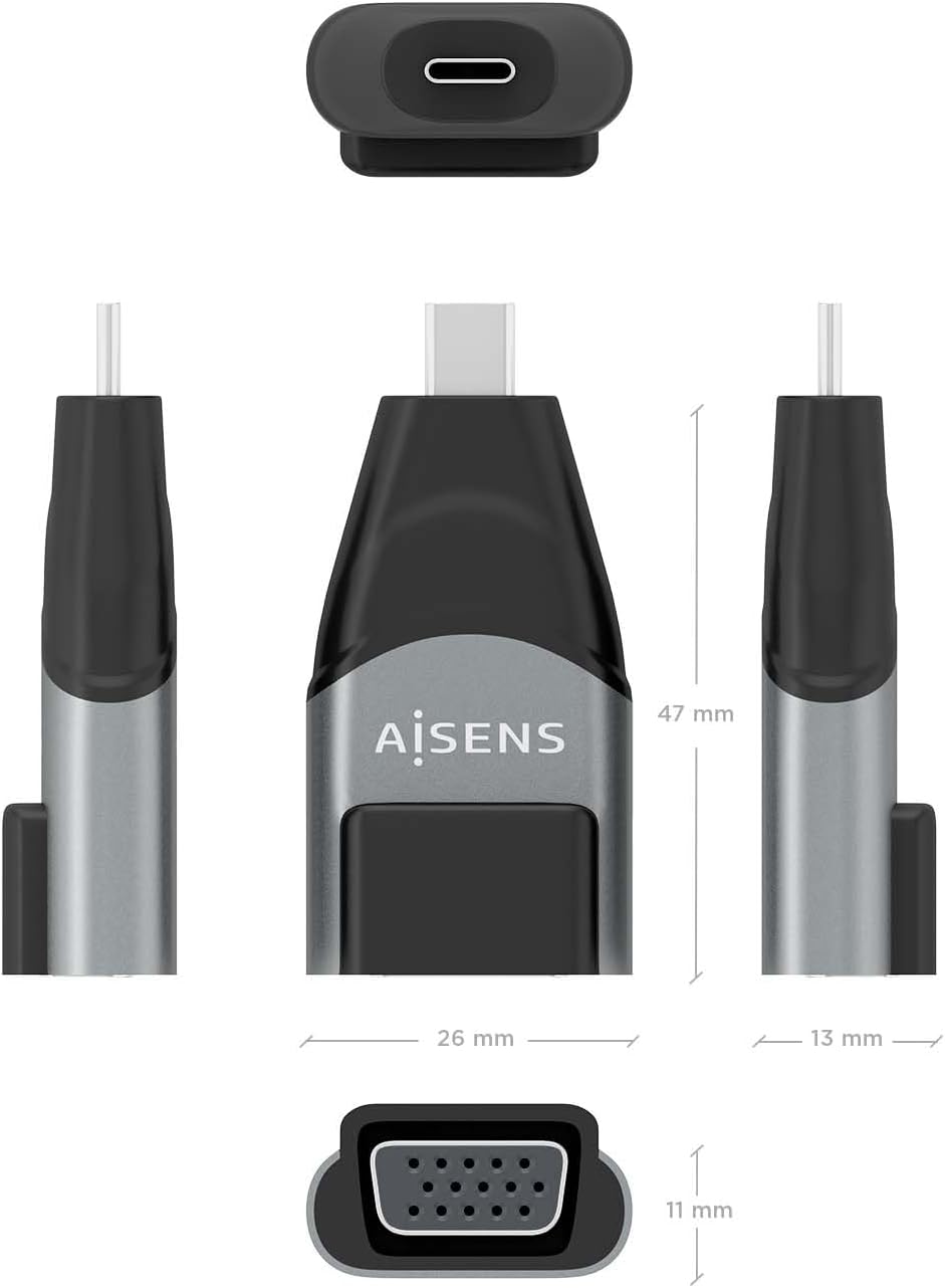 Adaptador USB Tipo-C Aisens A109-0863/ USB Tipo-C Macho/ VGA Fêmea - Imagem 4