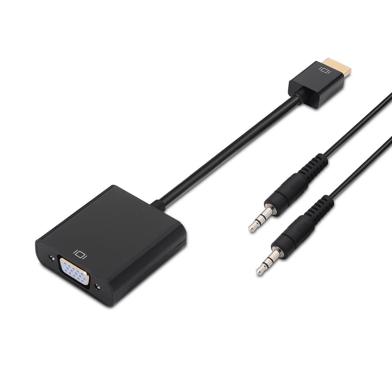 Conversor Aisens A122-0126/ HDMI Macho - VGA Fêmea/ Jack 3.5 Fêmea/ 10cm/ Preto