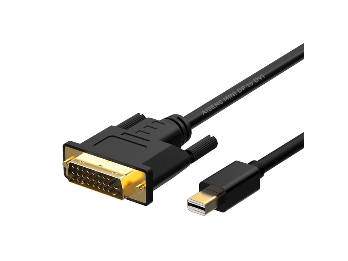 Cabo Conversor Mini DisplayPort Aisens A125-0363/ Mini DisplayPort Macho - DVI Macho/ 2m/ Preto - Imagem 2