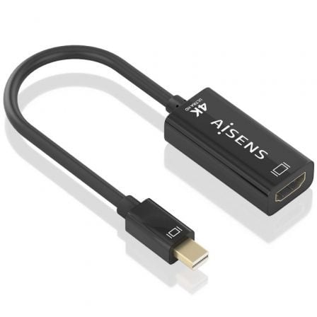 Cabo Conversor Aisens A125-0904/ Mini DisplayPort Macho - HDMI Fêmea/ 15cm/ Preto