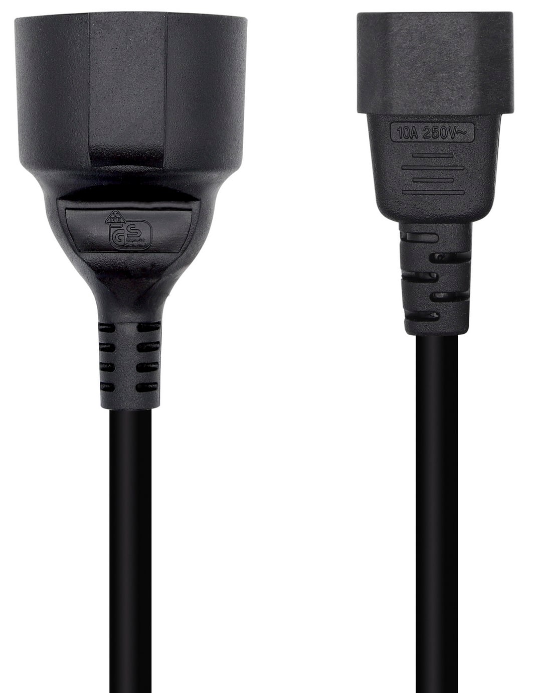 Adaptador de Alimentação Aisens A132-0467/ C14 Macho - CEE7 Fêmea/ 25cm/ Preto