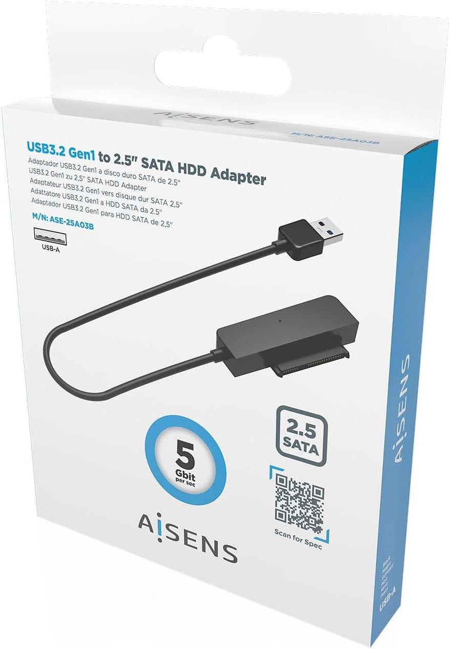 Adaptador para Discos Rígidos 2.5" Aisens ASE-25A03B/ USB Macho - SATA - Imagem 5