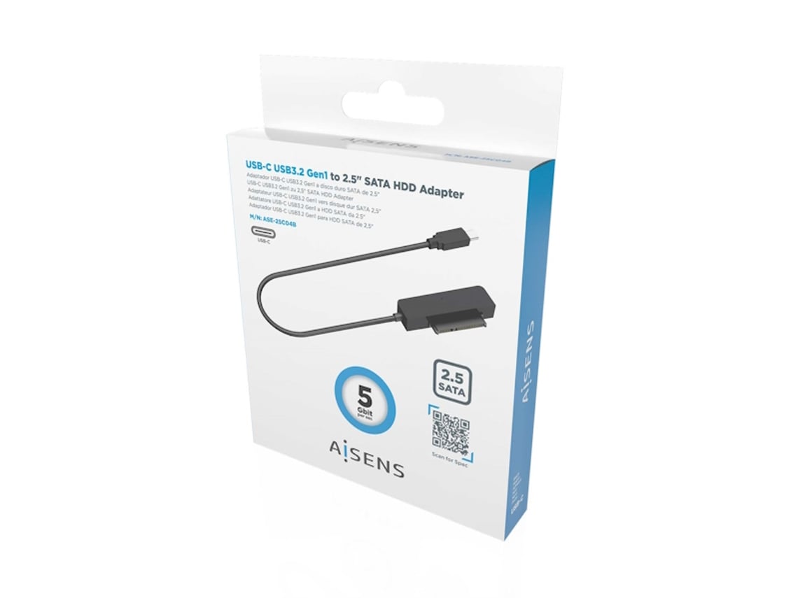 Adaptador para Discos Rígidos 2.5" Aisens ASE-25C04B/ USB Tipo-C 3.1 Macho - SATA - Imagem 5