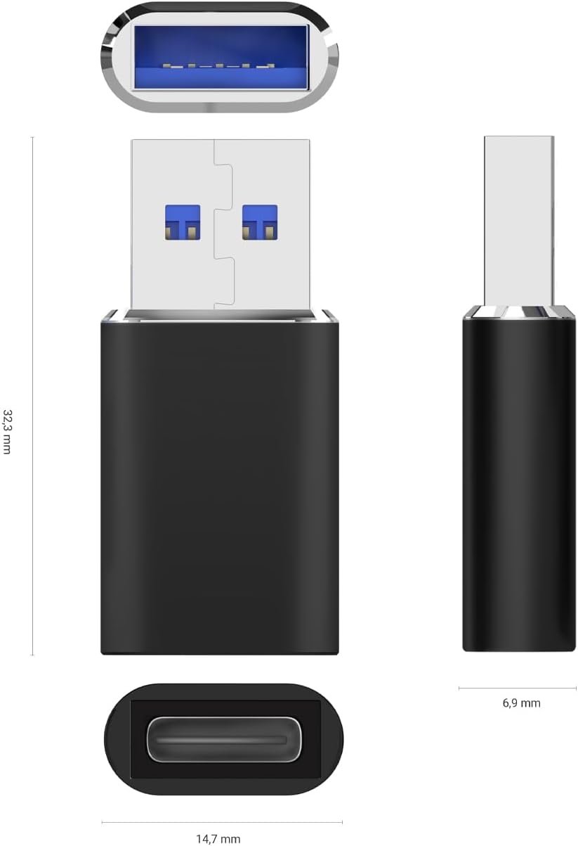 Adaptador USB 3.2 GEN2 Aisens A108-0678/ USB Tipo-C Fêmea - USB Macho - Imagem 3