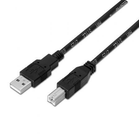 Cabo USB 2.0 para Impressora Aisens A101-0007/ USB Tipo-B Macho - USB Macho/ Até 2.5W/ 60Mbps/ 3m/ Preto