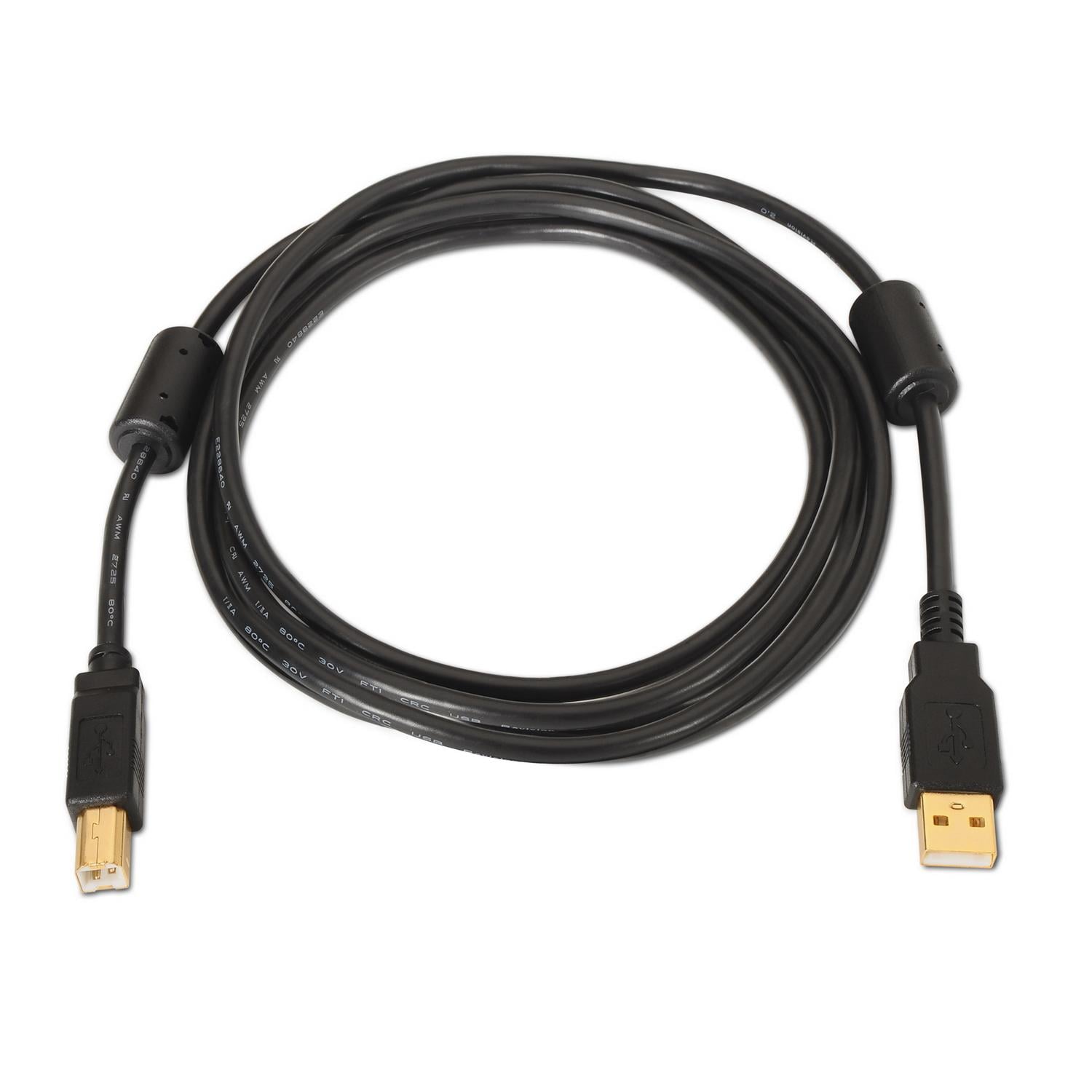 Cabo USB 2.0 Impressora Aisens A101-0011/ USB Tipo-B Macho - USB Macho/ Até 2.5W/ 60Mbps/ 5m/ Preto - Imagem 2