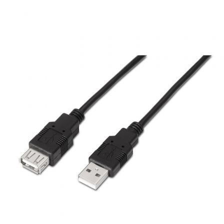 Cabo Extensor USB 2.0 Aisens A101-0015/ USB Macho - USB Fêmea/ Até 2.5W/ 60Mbps/ 1m/ Preto