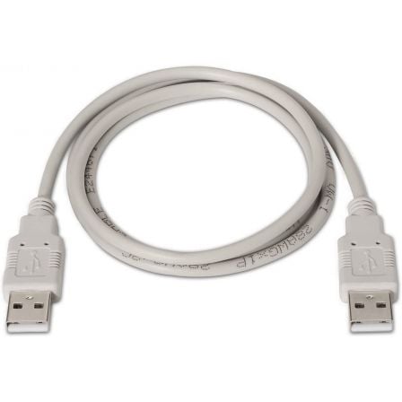 Cabo USB 2.0 Aisens A101-0022/ USB Macho - USB Macho/ Até 2.5W/ 60Mbps/ 2m/ Bege - Imagem 2