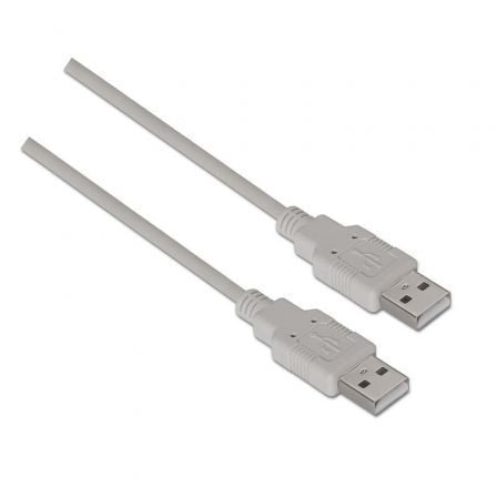 Cabo USB 2.0 Aisens A101-0022/ USB Macho - USB Macho/ Até 2.5W/ 60Mbps/ 2m/ Bege