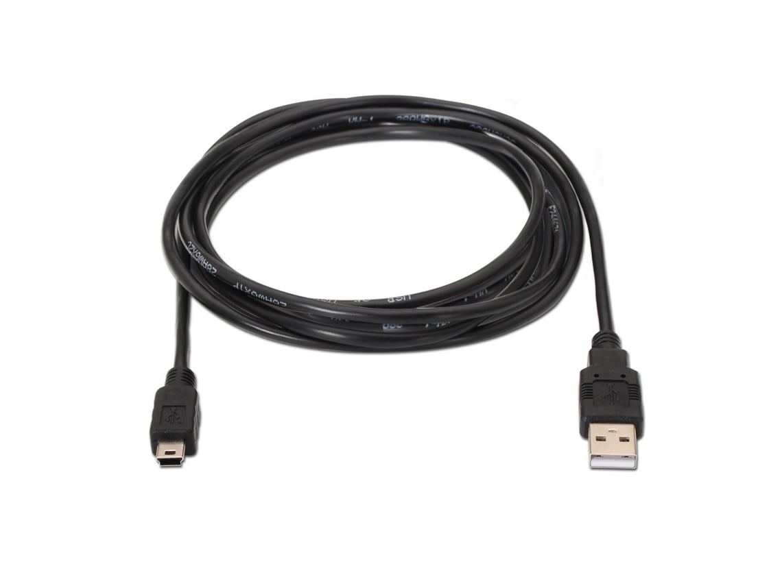 Cabo USB 2.0 Aisens A101-0023/ USB Macho - USB Mini Macho/ Até 2.5W/ 60Mbps/ 50cm/ Preto - Imagem 2