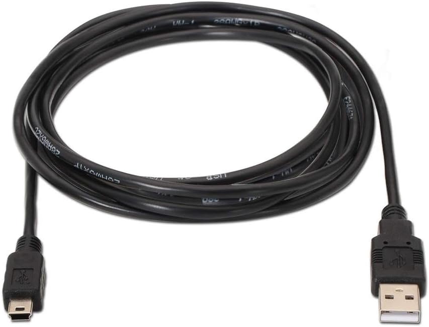 Cabo USB 2.0 Aisens A101-0024/ USB Macho - MiniUSB Macho/ Até 2.5W/ 60Mbps/ 1m/ Preto - Imagem 2