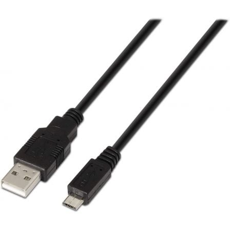 Cabo USB 2.0 Aisens A101-0027/ USB Macho - MicroUSB Macho/ Até 2.5W/ 60Mbps/ 80cm/ Preto