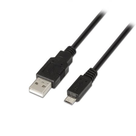 Cabo USB 2.0 Aisens A101-0029/ USB Macho - MicroUSB Macho/ Até 2.5W/ 60Mbps/ 3m/ Preto