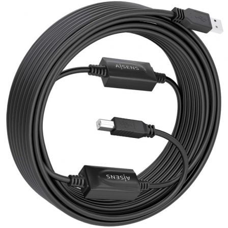 Cabo Extensor USB 2.0 Aisens A101-0906/ USB Macho - USB Tipo-B/ 15m/ Preto - Imagem 2