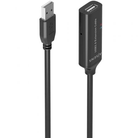 Cabo de Extensão USB 2.0 Aisens A101-0915/ USB Macho - USB Fêmea/ 10m/ Preto