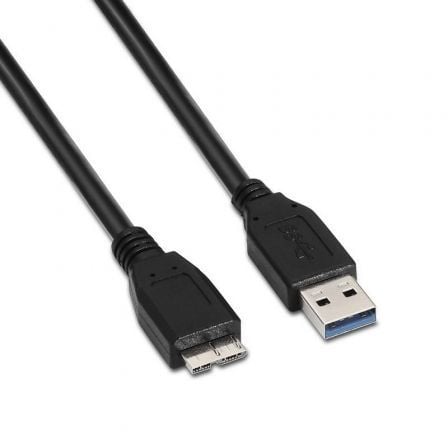 Cabo USB 3.0 Aisens A105-0044/ USB Macho - MicroUSB Macho/ Até 9W/ 625Mbps/ 2m/ Preto