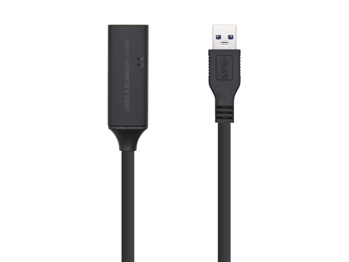 Cabo Extensor USB 3.0 com Amplificador Aisens A105-0407/ USB Macho - USB Fêmea/ Até 9W/ 625Mbps/ 5m/ Preto