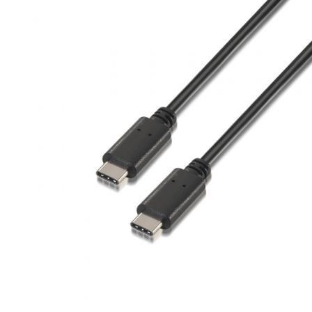 Cabo USB 2.0 Tipo-C Aisens A107-0055/ USB Tipo-C Macho - USB Tipo-C Macho/ Até 9W/ 625Mbps/ 50cm/ Preto