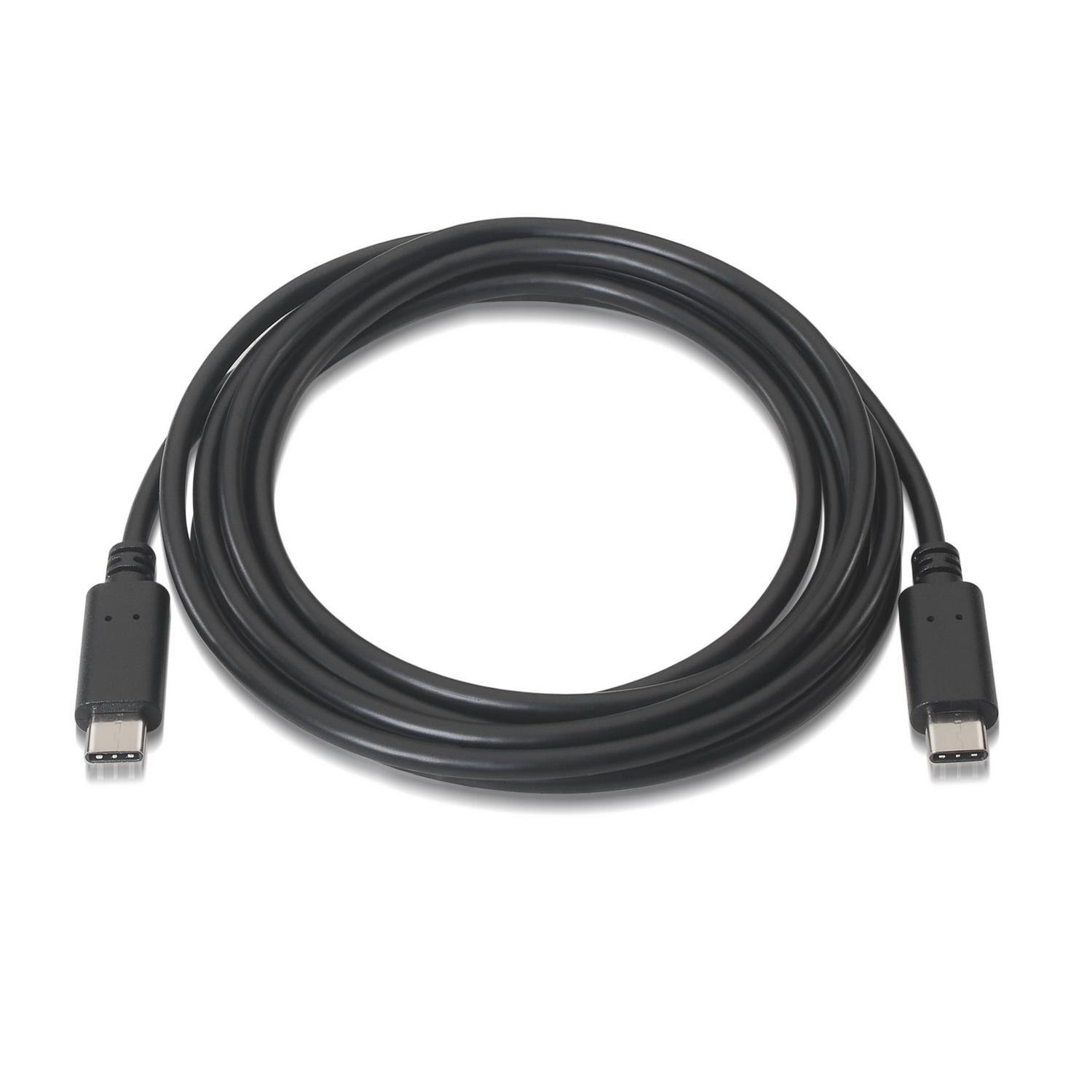 Cabo USB 2.0 Tipo-C Aisens A107-0057/ USB Tipo-C Macho - USB Tipo-C Macho/ Até 9W/ 625Mbps/ 2m/ Preto - Imagem 2