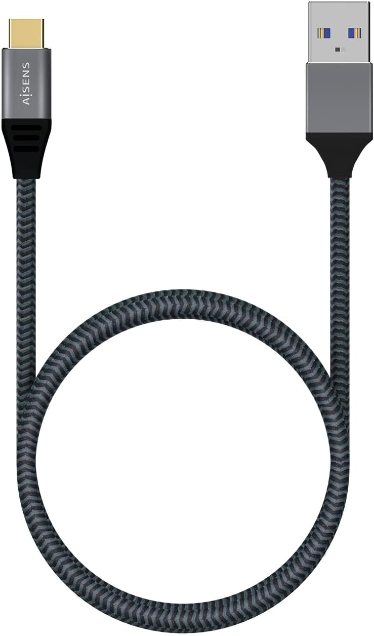 Cabo USB 3.1 Tipo-C Aisens A107-0631/ USB Tipo-C Macho - USB Macho/ Até 27W/ 1250Mbps/ 1m/ Cinzento - Imagem 3