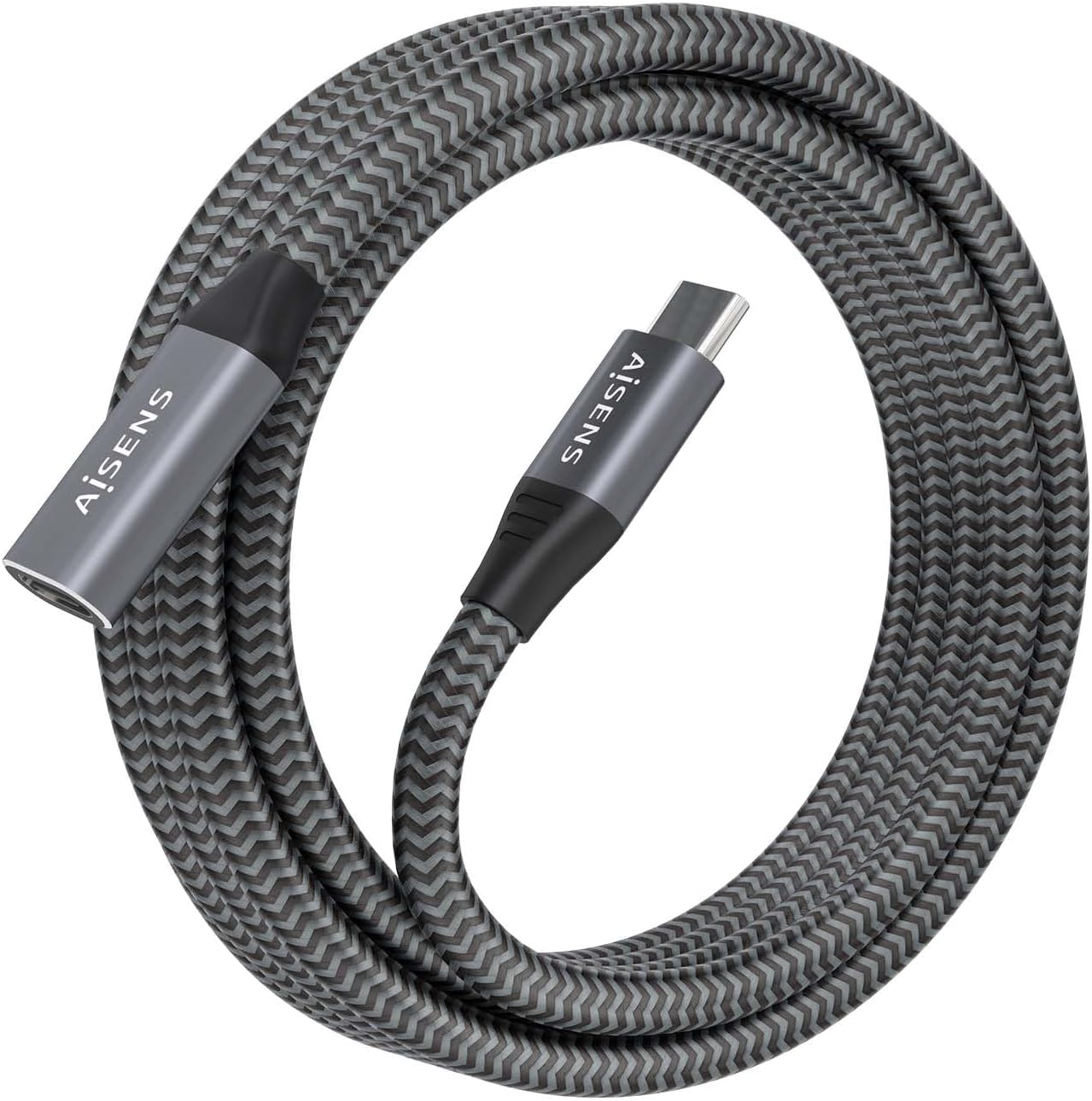 Cabo Extensor USB 3.2 Aisens A107-0636/ USB Tipo-C Macho - USB Tipo-C Fêmea/ Até 100W/ 20Gbps/ 2m/ Cinzento - Imagem 2