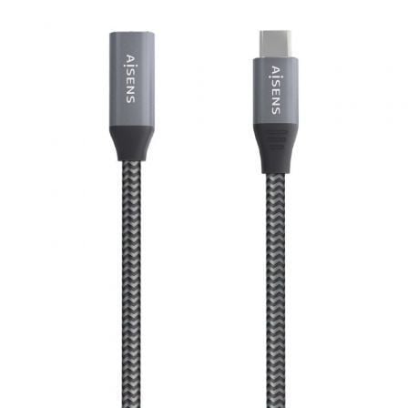Cabo Extensor USB 3.2 Aisens A107-0761/ USB Tipo C Macho - USB Tipo C Fêmea/ Até 100W/ 20Gbps/ 1.5m/ Cinzento - Imagem 3