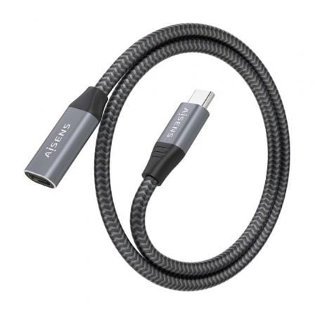Cabo Extensor USB 3.2 Aisens A107-0761/ USB Tipo C Macho - USB Tipo C Fêmea/ Até 100W/ 20Gbps/ 1.5m/ Cinzento - Imagem 2