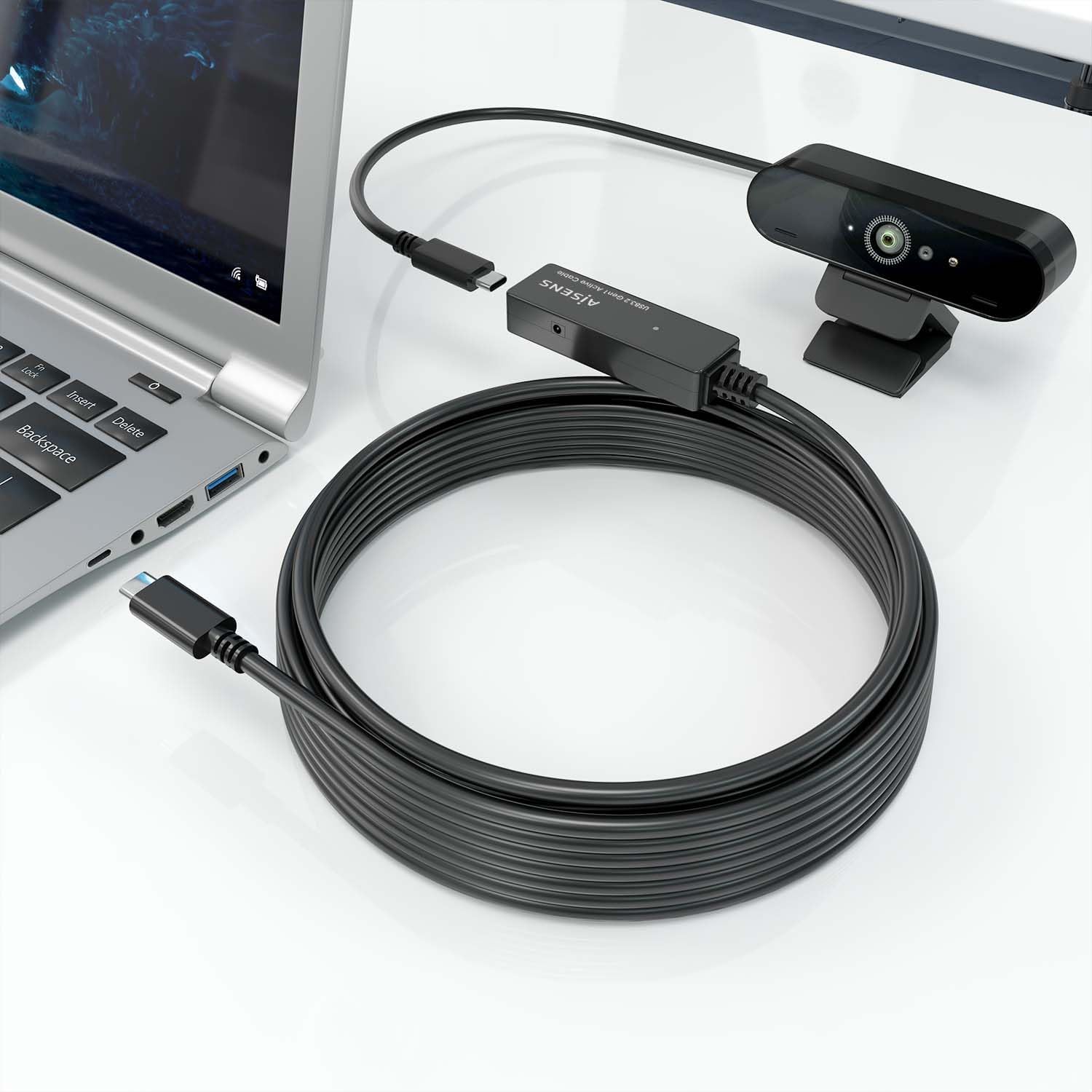 Cabo de Extensão USB 3.2 com Amplificador Aisens A107-0869/ USB Tipo-C Macho - USB Tipo-C Fêmea/ Até 100W/ 20Gbps/ 5m/ Preto - Imagem 4