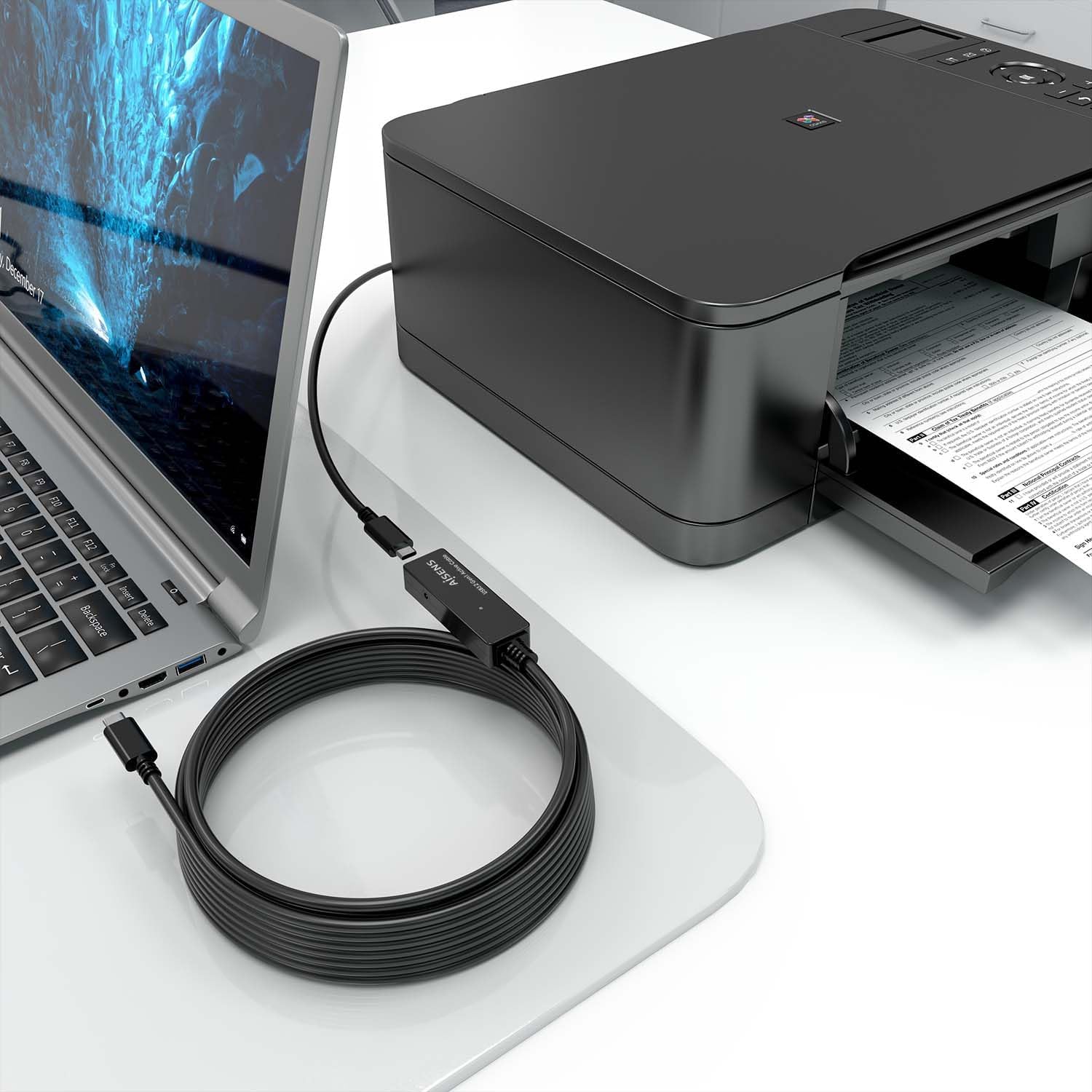 Cabo de Extensão USB 3.2 com Amplificador Aisens A107-0869/ USB Tipo-C Macho - USB Tipo-C Fêmea/ Até 100W/ 20Gbps/ 5m/ Preto - Imagem 5