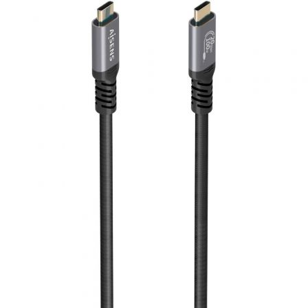 Cabo USB 3.2 Tipo-C Aisens A107-0988/ USB Tipo-C Macho - USB Tipo-C Macho/ Até 100W/ 20Gbps/ 3m/ Preto