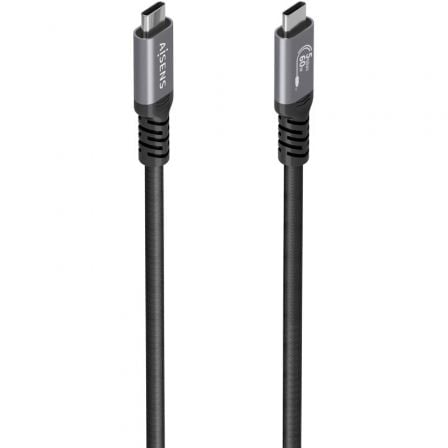 Cabo USB 3.2 Tipo-C Aisens A107-0991/ USB Tipo-C Macho - USB Tipo-C Macho/ Até 60W/ 5Gbps/ 10m/ Preto