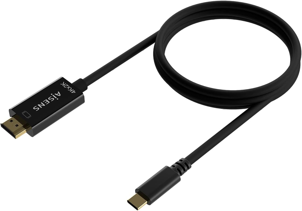 Cabo Conversor HDMI 4K Aisens A109-0623/ USB Tipo-C Macho - HDMI Macho/ Até 27W/ 1250Mbps/ 80cm/ Preto - Imagem 2