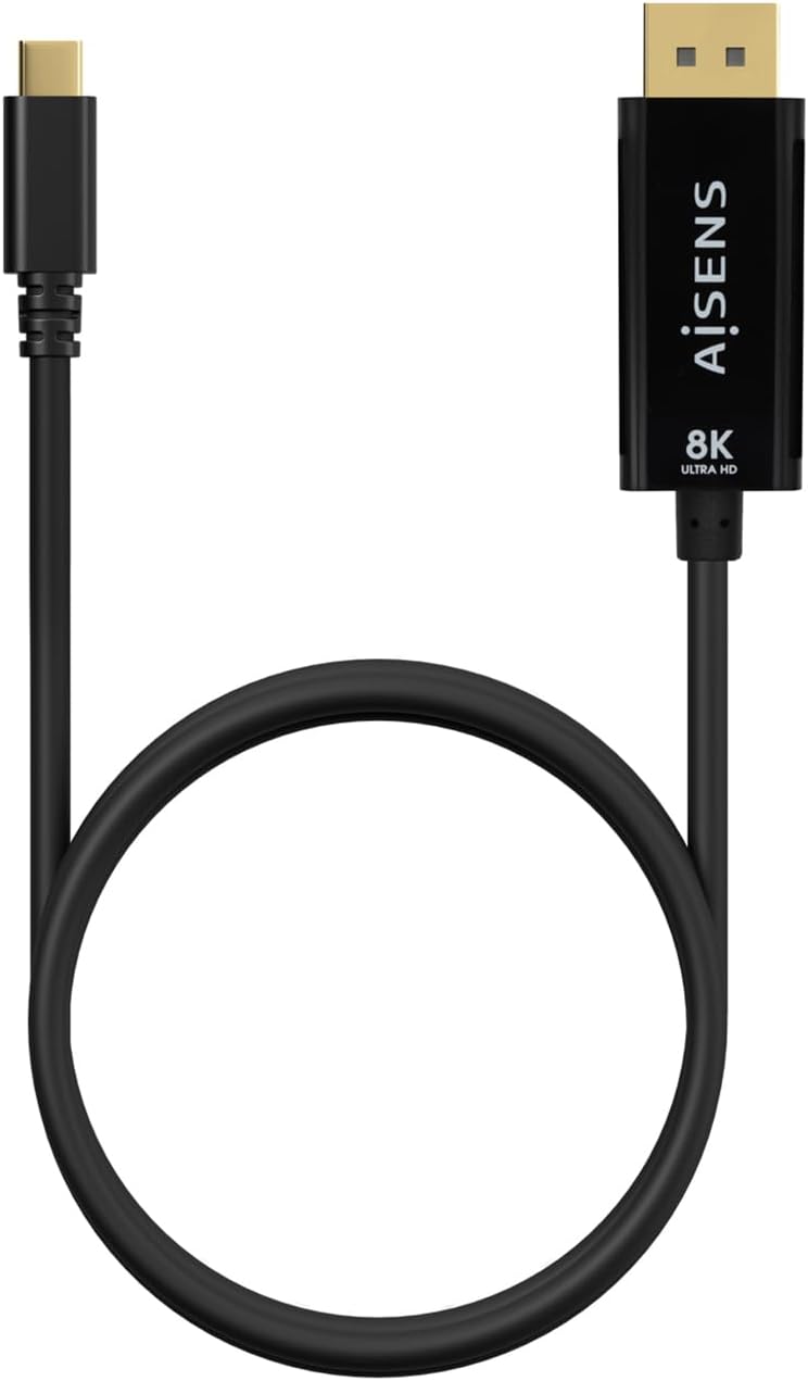 Cabo Conversor Aisens A109-0688/ USB Tipo-C Macho - DisplayPort Macho/ Até 27W/ 1250Mbps/ 80cm/ Preto - Imagem 3