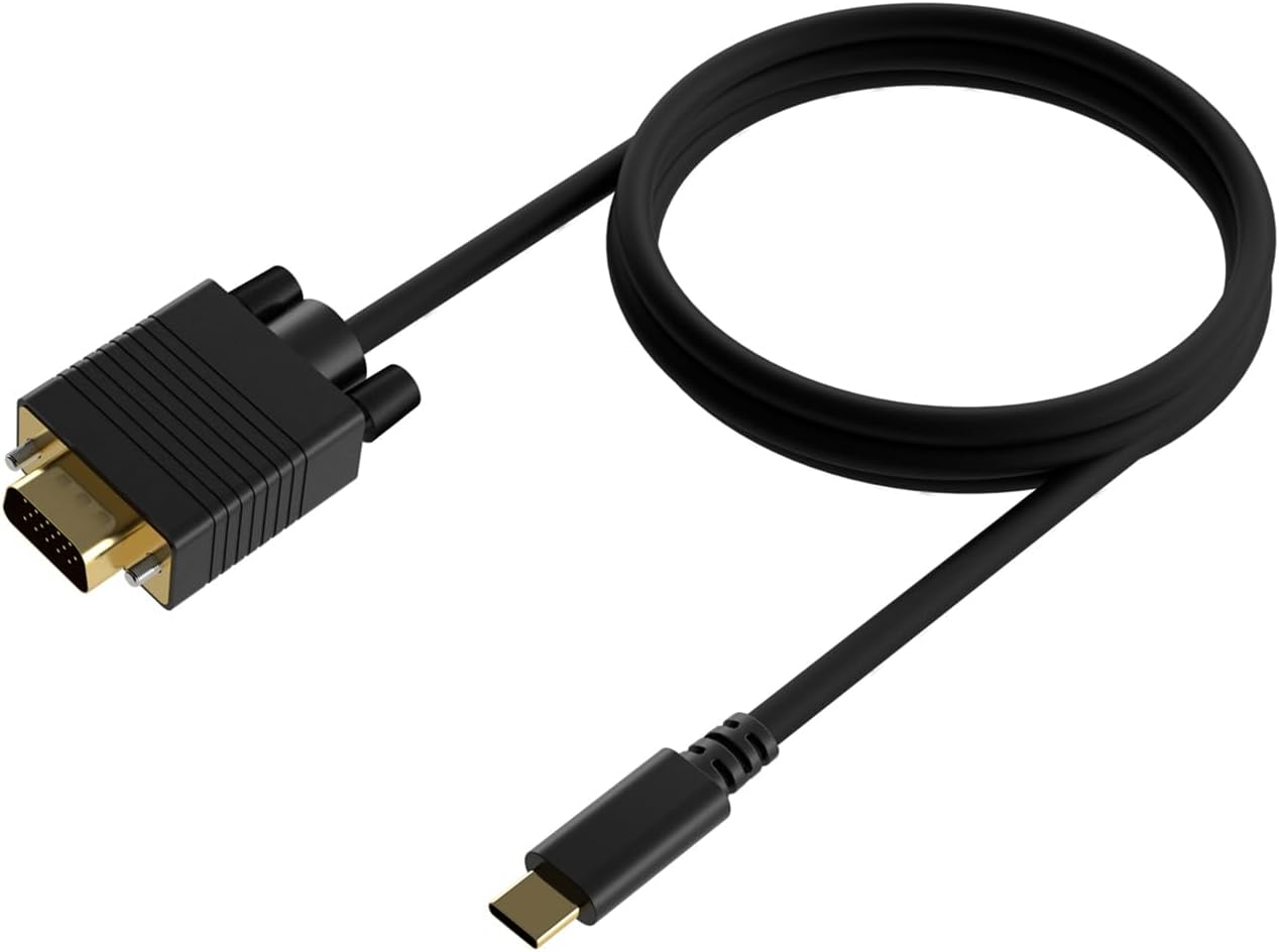 Cabo Conversor Aisens A109-0692/ USB Tipo-C Macho - VGA Macho/ Até 27W/ 1250Mbps/ 80cm/ Preto - Imagem 2