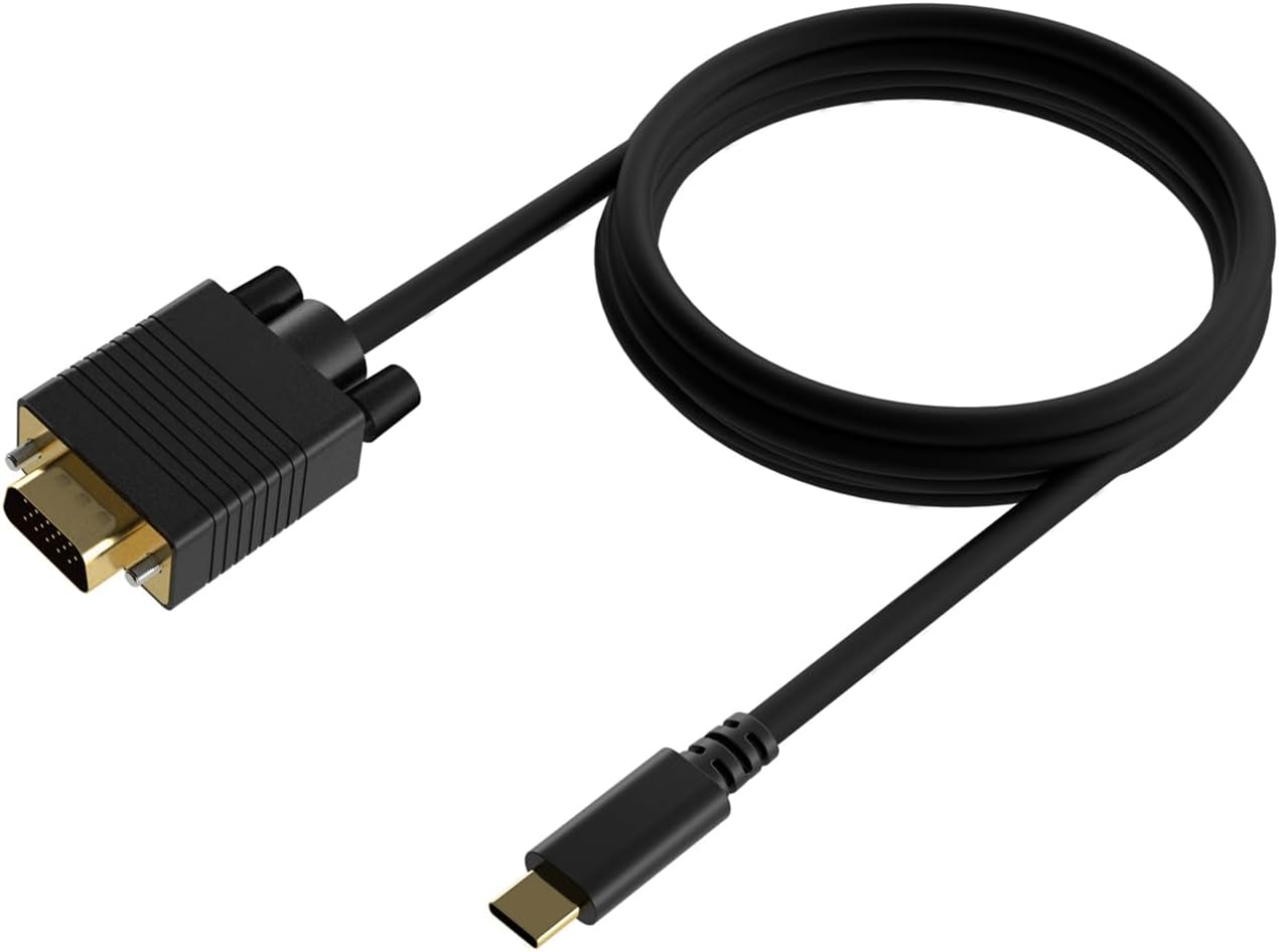 Cabo Conversor Aisens A109-0693/ USB Tipo-C Macho - VGA Macho/ Até 27W/ 1250Mbps/ 1.8m/ Preto - Imagem 2