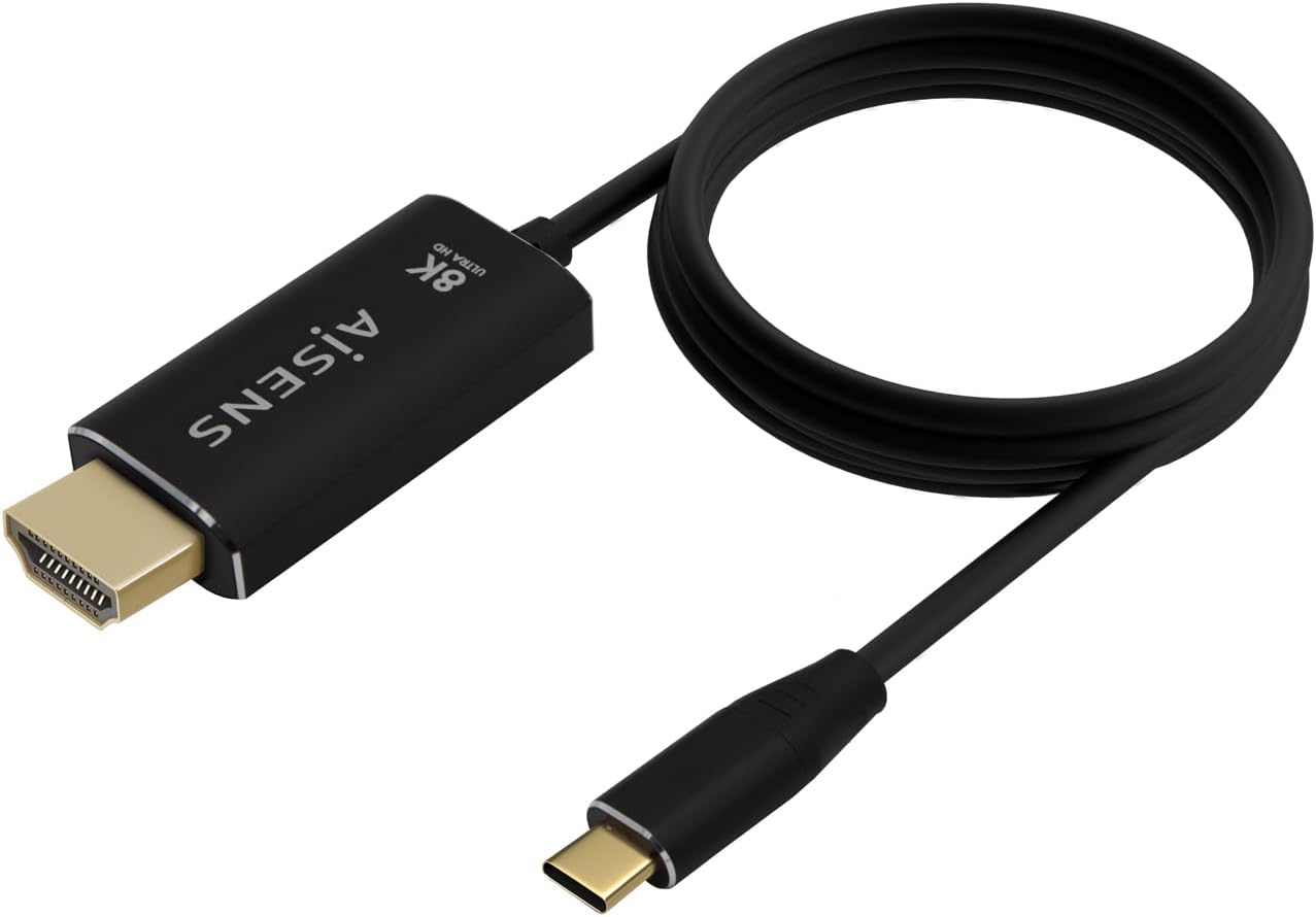 Cabo Conversor Aisens A109-0712/ USB Tipo-C Macho - HDMI 8K Macho/ Até 27W/ 6000Mbps/ 2m/ Preto - Imagem 2