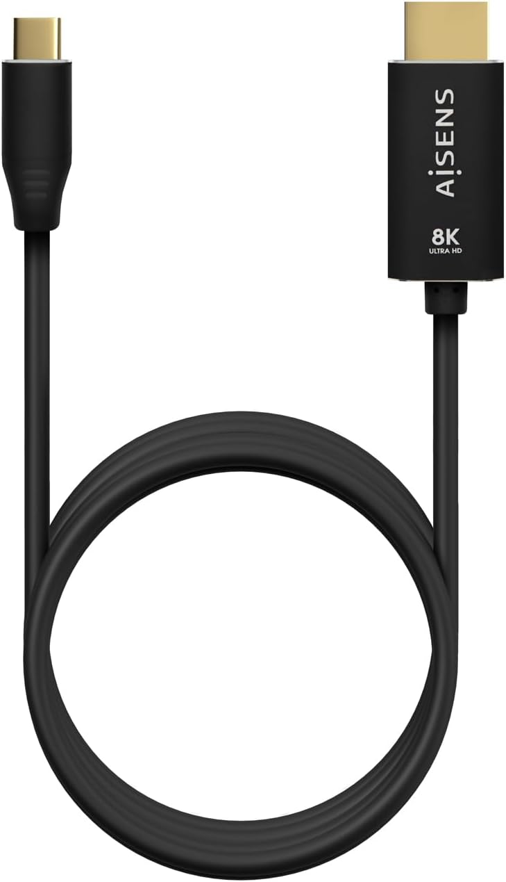 Cabo Conversor Aisens A109-0712/ USB Tipo-C Macho - HDMI 8K Macho/ Até 27W/ 6000Mbps/ 2m/ Preto - Imagem 3