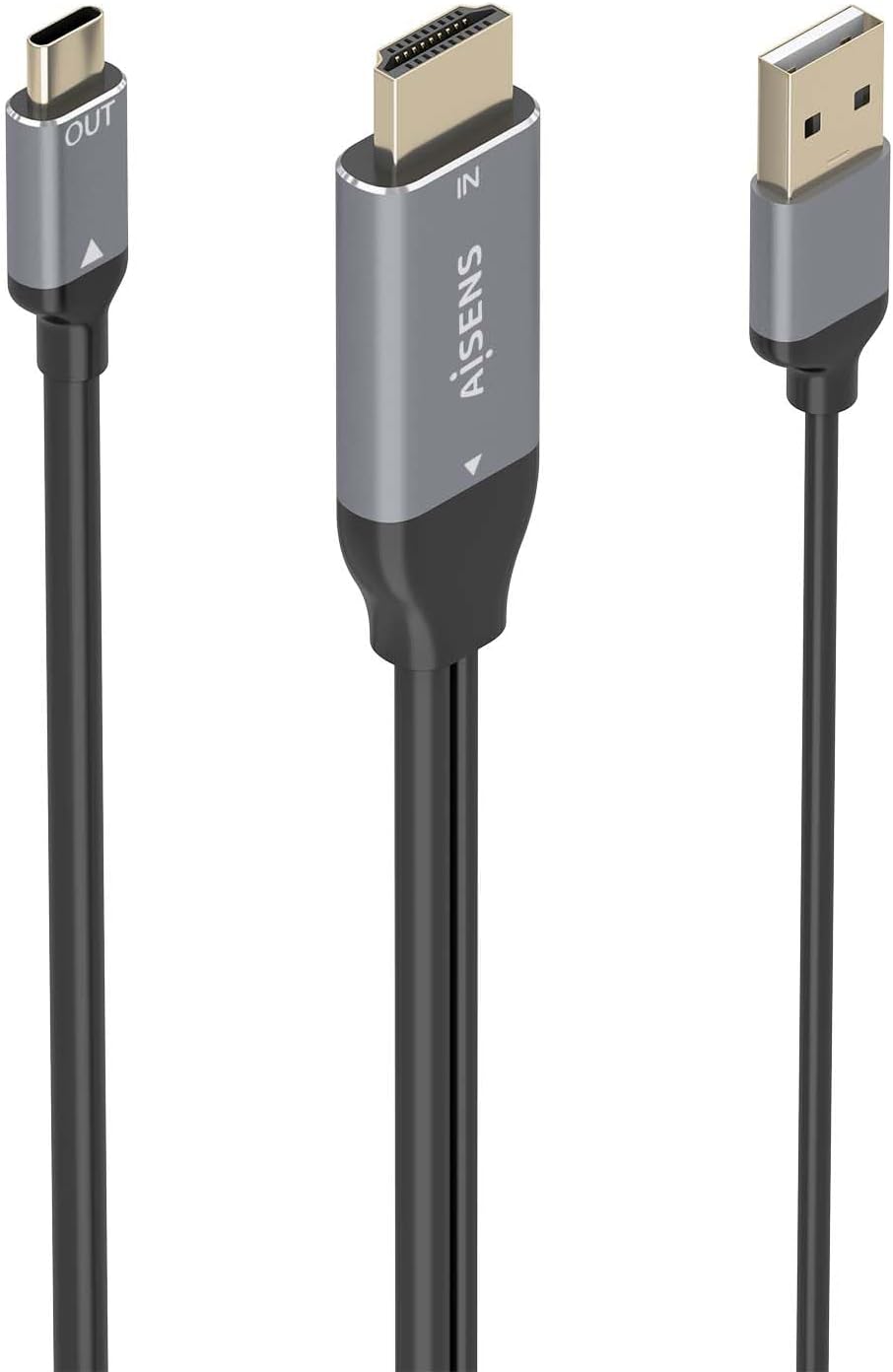 Cabo Conversor Aisens A109-0871/ HDMI Macho/ USB Macho - USB Tipo-C Macho/ 1.8m/ Preto