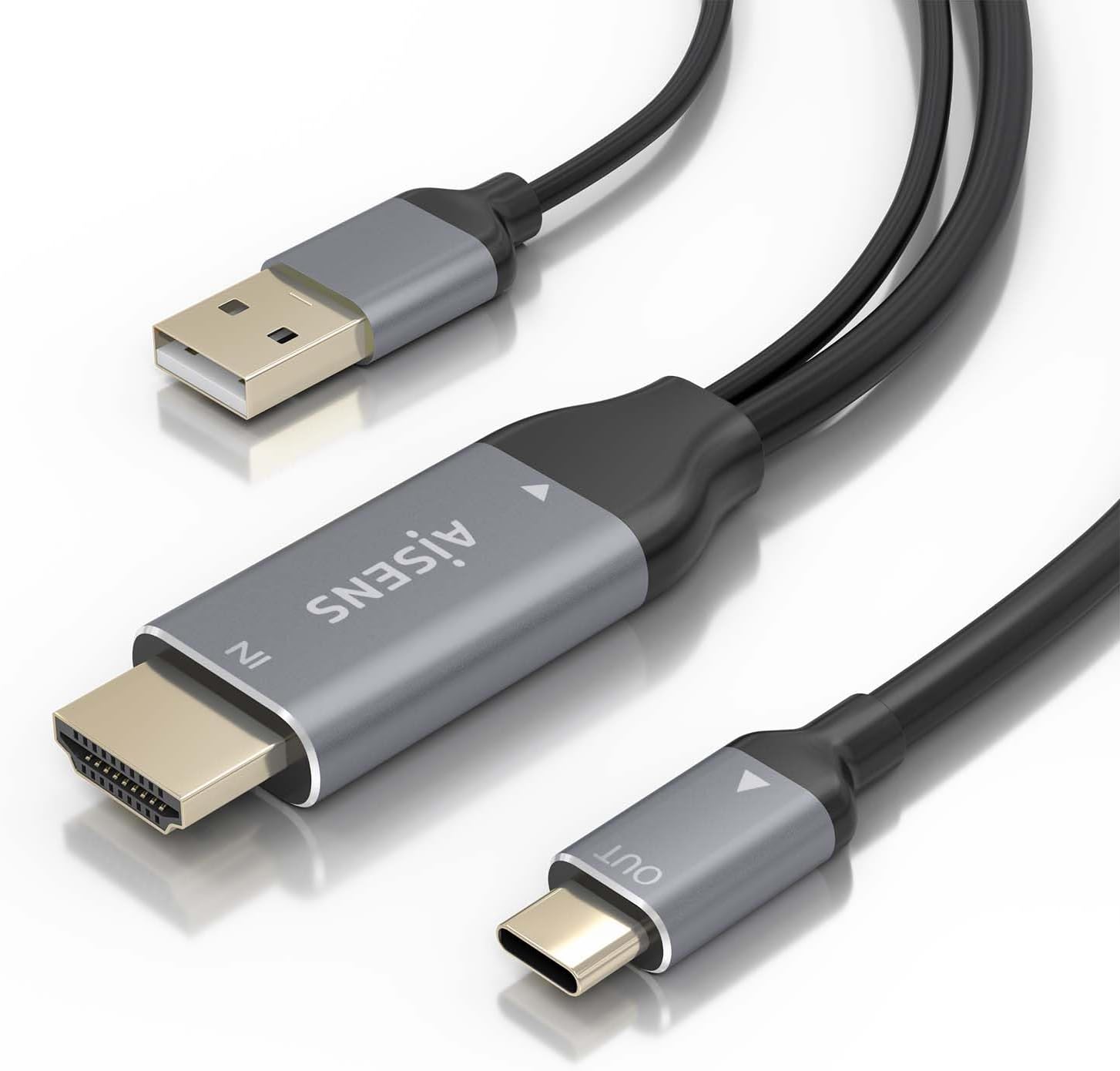 Cabo Conversor Aisens A109-0871/ HDMI Macho/ USB Macho - USB Tipo-C Macho/ 1.8m/ Preto - Imagem 3