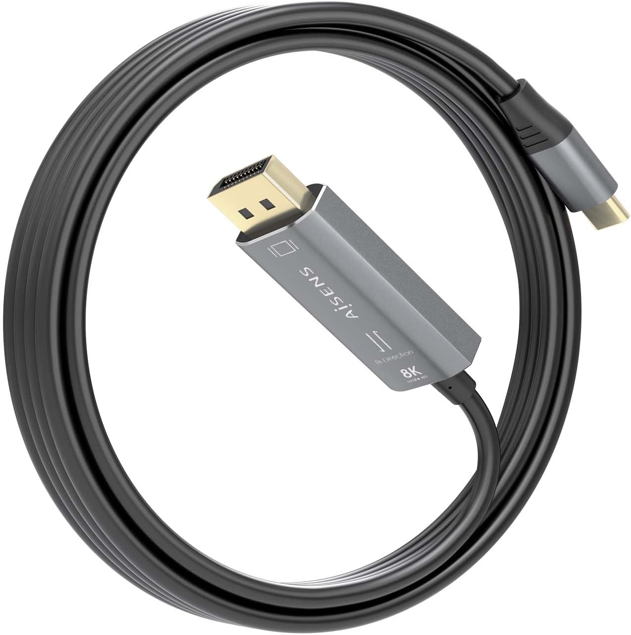 Cabo Conversor Aisens A109-0880/ USB Tipo-C Macho - DisplayPort Macho/ 1.8m/ Preto - Imagem 2