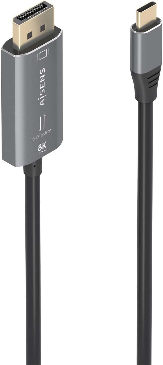 Cabo Conversor Aisens A109-0880/ USB Tipo-C Macho - DisplayPort Macho/ 1.8m/ Preto