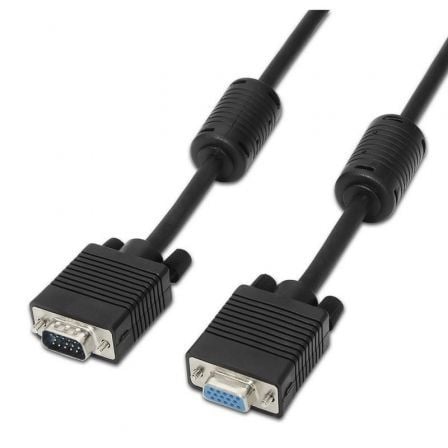 Cabo Extensor SVGA Aisens A113-0078/ VGA Macho - VGA Fêmea/ Até 3W/ 10Mbps/ 1.8m/ Preto