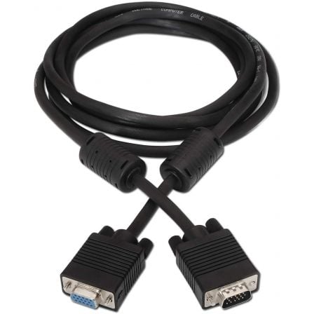Cabo Extensor SVGA Aisens A113-0078/ VGA Macho - VGA Fêmea/ Até 3W/ 10Mbps/ 1.8m/ Preto - Imagem 2