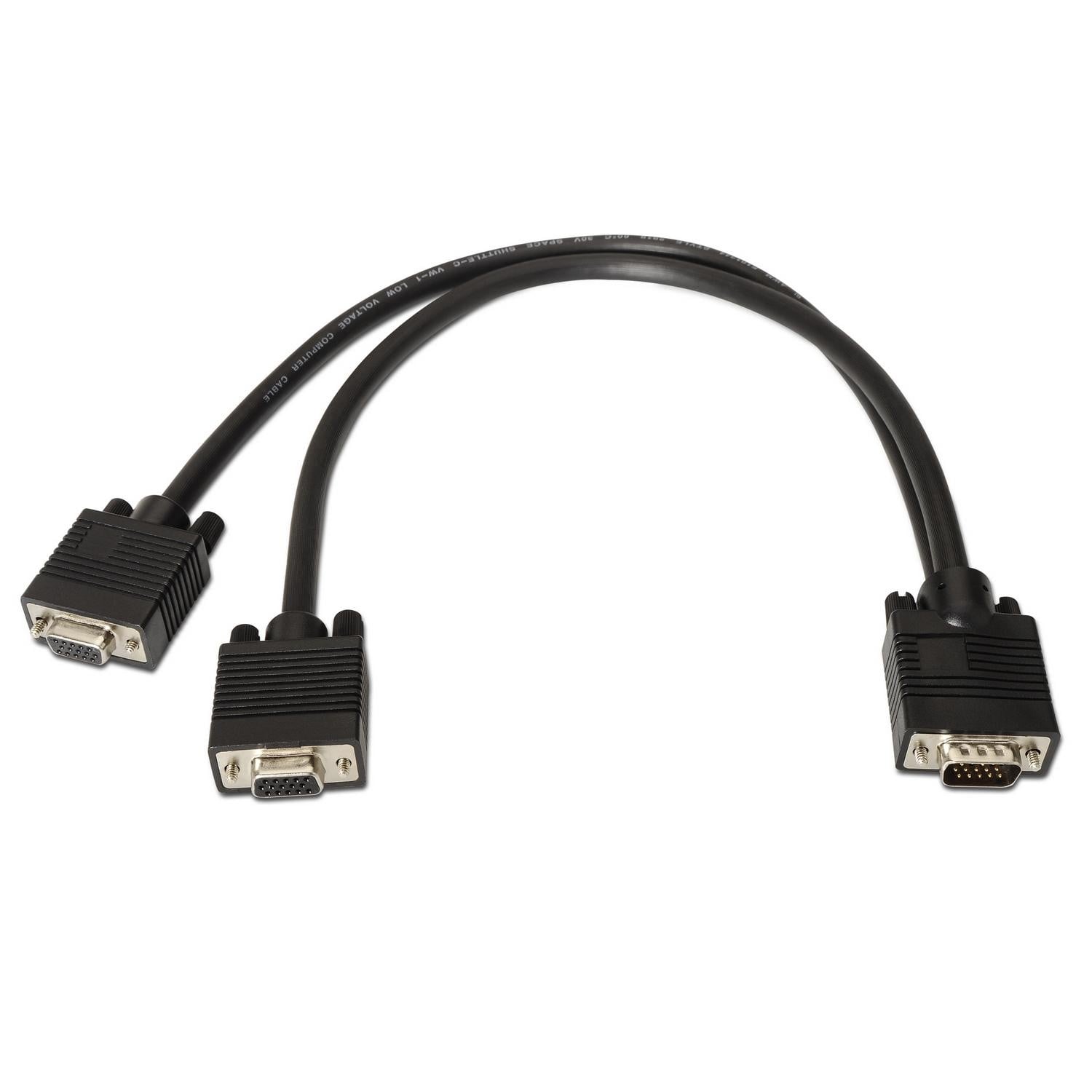 Cabo Duplicador SVGA Aisens A113-0081/ VGA Macho - 2x VGA Fêmea/ Até 3W/ 10Mbps/ 45cm/ Preto - Imagem 2