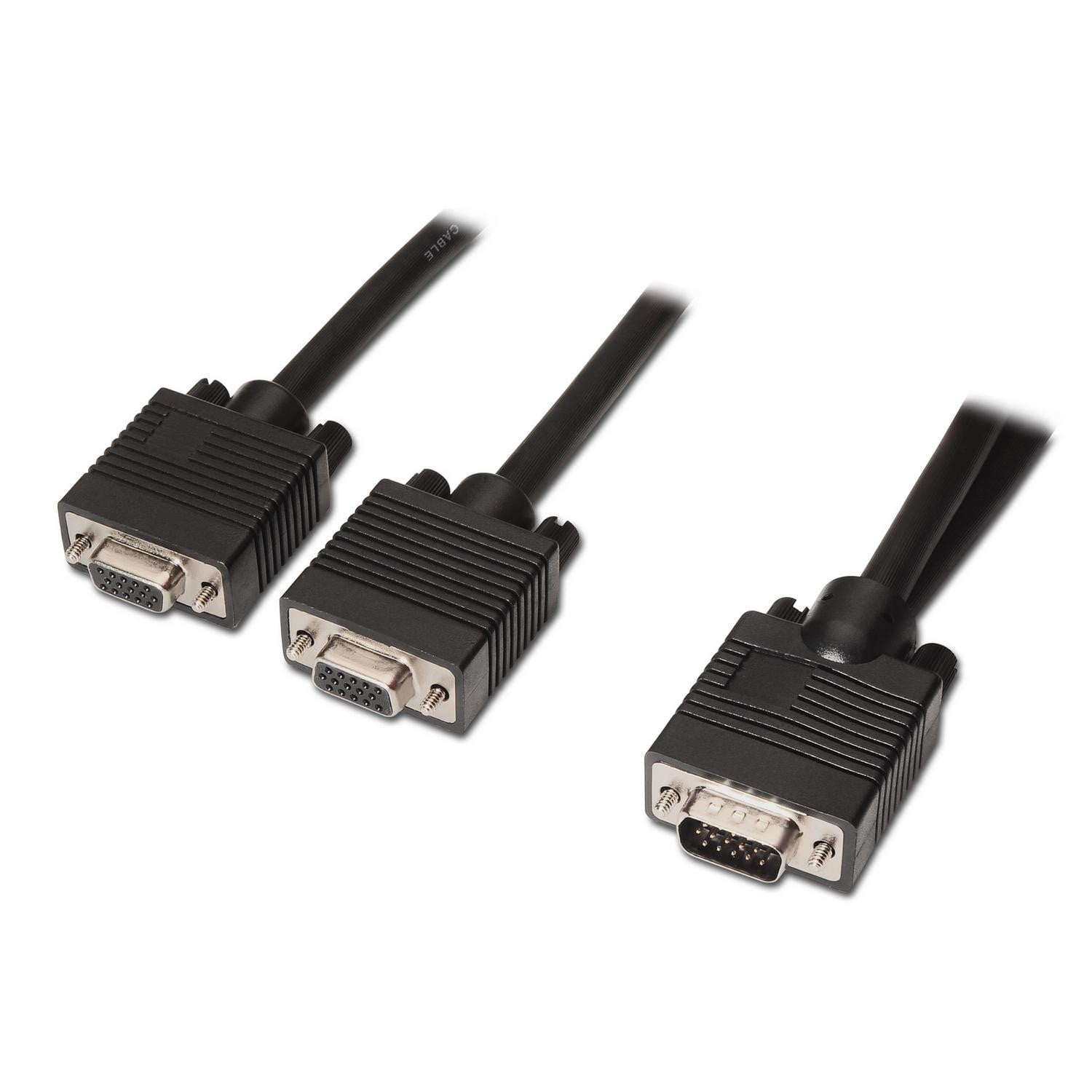 Cabo Duplicador SVGA Aisens A113-0081/ VGA Macho - 2x VGA Fêmea/ Até 3W/ 10Mbps/ 45cm/ Preto