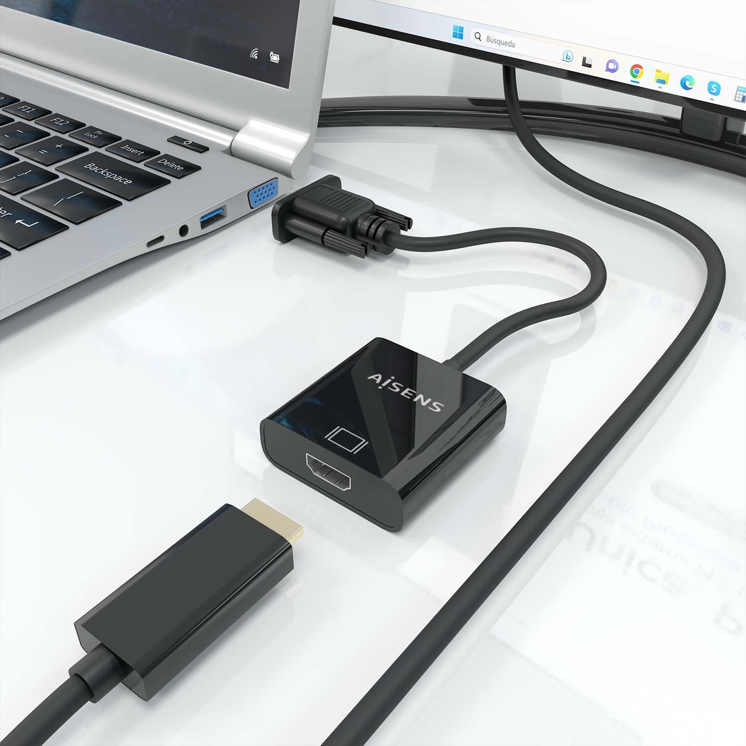Cabo Conversor Aisens A115-0873/ VGA Macho/ HDMI Fêmea - Jack 3.5 Fêmea - MicroUSB / 20cm/ Preto - Imagem 6
