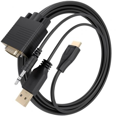 Cabo Conversor Aisens A115-1007 SVGA Macho - USB Macho - Jack Macho/ HDMI Macho/ 1m/ Preto - Imagem 2